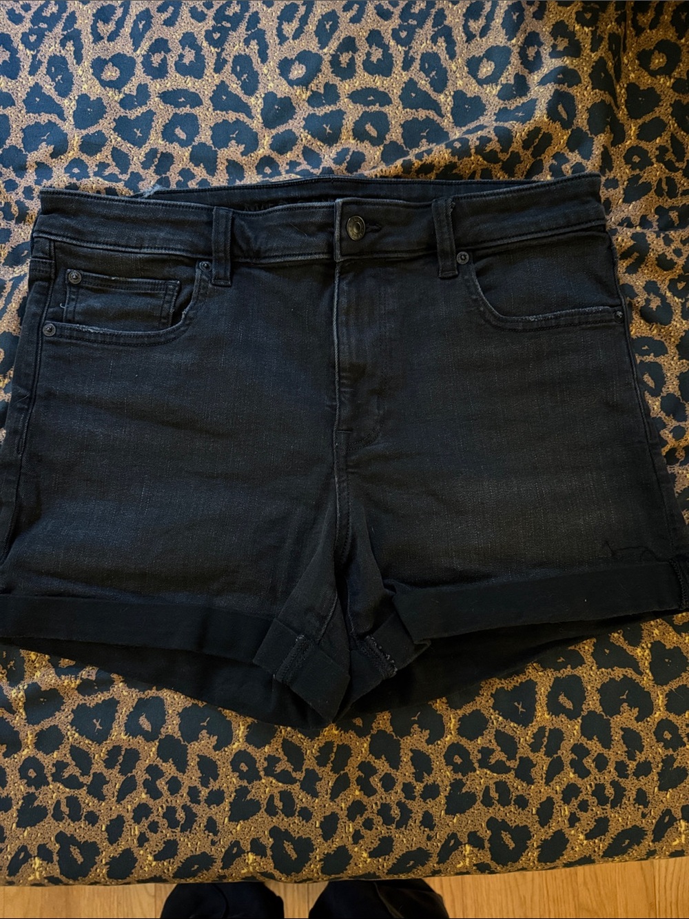 American Eagle Next Level Stretch Midi Jean Short Black Women’s 12